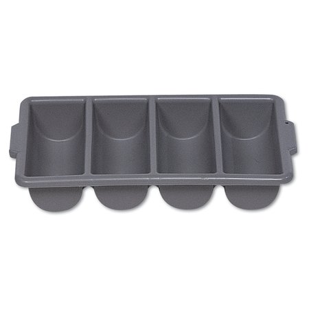 Rubbermaid Commercial Cutlery Bin, 4 Compartments, Plastic, Gray FG336200GRAY